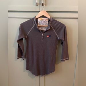 Rare Aviator Nation 3/4 Sleeve T shirt with Indigenous Print in back. Size XS